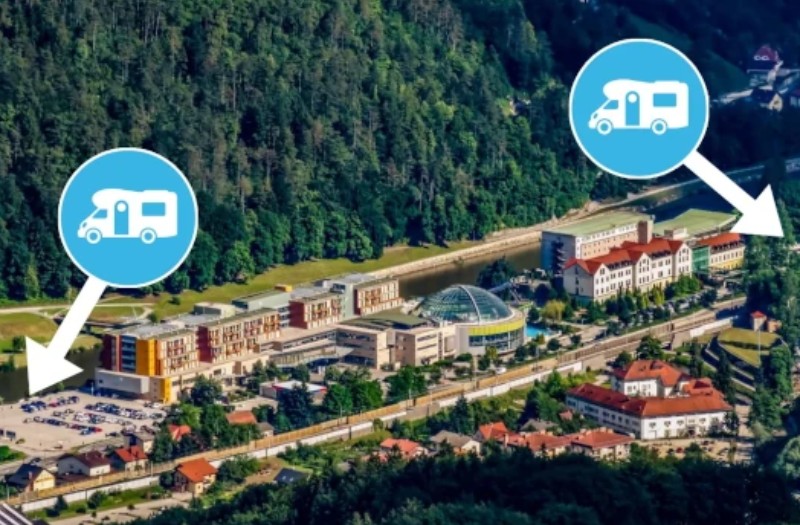 Parking za kamper u Sloveniji u blizini bazena i wellness zona